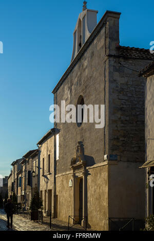 Cappella dei Penitenti Blancs,rue de la Republique, Aigues Mortes, Gard, Francia Foto Stock