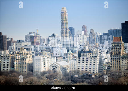 Stati Uniti d'America, New York skyline di Manhattan sul lato est superiore Foto Stock