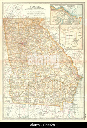 La Georgia: con dai campi di battaglia della Guerra Civile/date. Il Savannah Chickamauga NP, 1903 Mappa Foto Stock