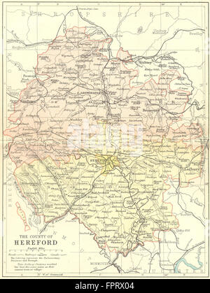 HEREFORD: Filippo, 1898 Mappa antichi Foto Stock