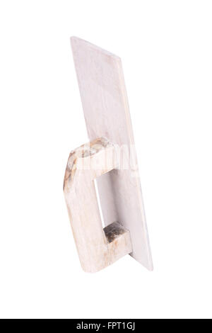 Legno da costruzione cazzuola, isolato su sfondo bianco Foto Stock