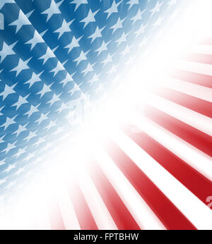 American a stelle e strisce proveniente da una prospettiva su una diagonale Foto Stock