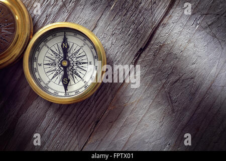 Antique Golden Compass Foto Stock