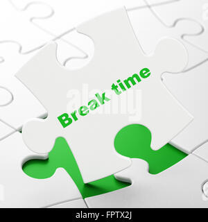 Concetto Timeline: tempo di interruzione su Sfondo puzzle Foto Stock