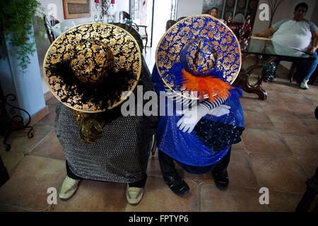 Il Carnevale delle streghe abito, Penonomé, Castilla del oro, Panamá Foto Stock