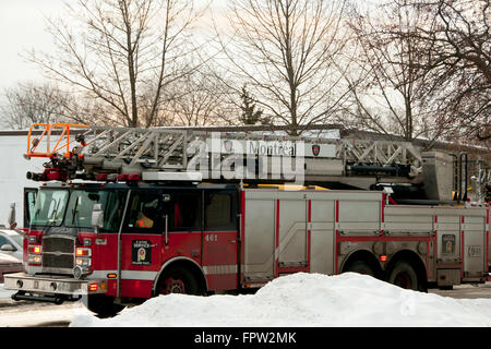 Camion dei pompieri - Montreal - Canada Foto Stock