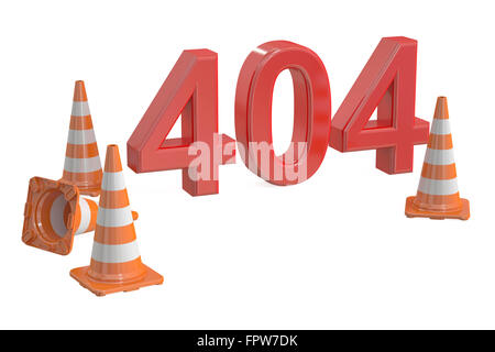 404 concetto isolato su sfondo bianco Foto Stock