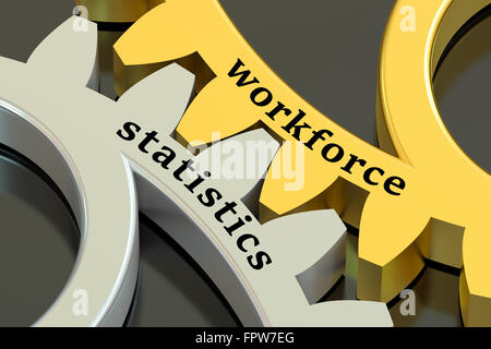 Forza lavoro concetto statistiche sulle ruote dentate Foto Stock