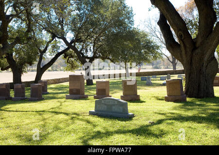 Il presidente Lyndon B. Johnson fu messo a riposo in famiglia Johnson cimitero vicino Fredericksburg e Johnson City, TX. Foto Stock