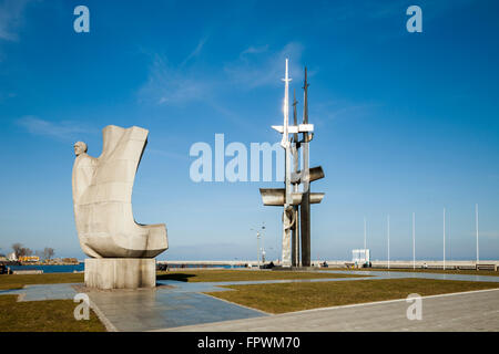 Il 'Smira' e Joseph Conrad un monumento a Gdynia, Polonia. Foto Stock