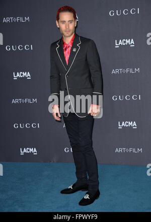 LOS ANGELES, CA - 7 Novembre 2015: attore Jared Leto al 2015 LACMA Art + Film Gala presso il Los Angeles County Museum of Art. Foto Stock