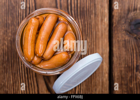 Porzione di Mini salsicce (dettagliate di close-up shot) Foto Stock