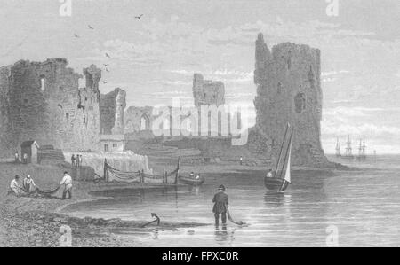 Galles: Flint Castle: Gastineau, antica stampa 1831 Foto Stock