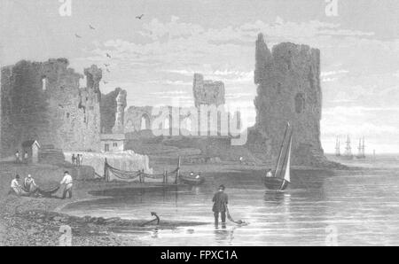 Galles: Flint Castle: Gastineau, antica stampa 1831 Foto Stock