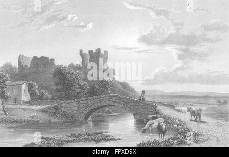 WESTMORLAND: Brough Castle: Westall: Kendal, antica stampa 1830 Foto Stock