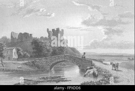 WESTMORLAND: Brough Castle: Westall: Kendal -Finden, antica stampa 1830 Foto Stock