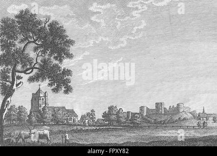 SUSSEX: Castello di Pevensey: Grose, antica stampa 1783 Foto Stock