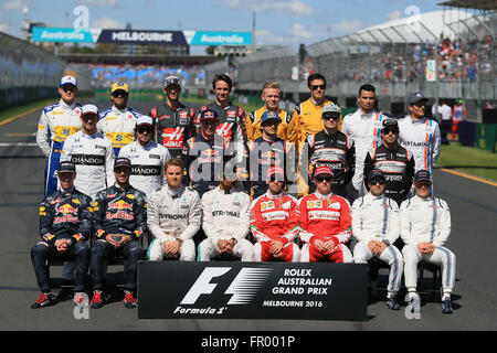 Melbourne Grand Prix Circuit, Albert Park di Melbourne, Australia. 20 Mar, 2016. La F1 Australian Grand Prix il giorno della gara. Classe di 2016 driver di Formula 1 photo Credit: Azione Plus sport/Alamy Live News Foto Stock