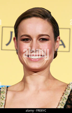 Tokyo, Giappone. Xxi marzo, 2016. Actrice americano Brie Larson assiste il giapponese premiere per il film Camera su Marzo 21, 2016, Tokyo, Giappone. Brie Larson ha vinto il premio Oscar per la migliore attrice in un ruolo di primo piano per il suo ruolo in camera. Il film è stato inoltre nominato Best Motion Picture, miglior risultato nel dirigere e migliore sceneggiatura adattata. Camera Giapponese colpisce i teatri di Marzo 18. Credito: Rodrigo Reyes Marin/AFLO/Alamy Live News Foto Stock