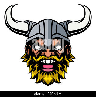 Un significa guardare cartoon viking mascotte sportive Foto Stock