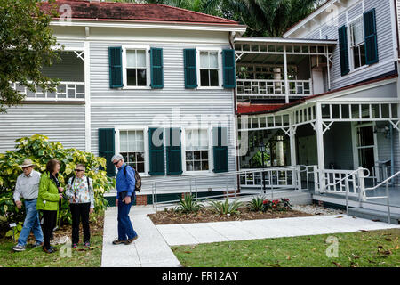 Florida, Sud, Florida, Fort ft. Myers, Thomas Edison ed Henry Ford Winter Estates, museo di storia storica, Guest House, anziani anziani anziani cittadini anziani Foto Stock