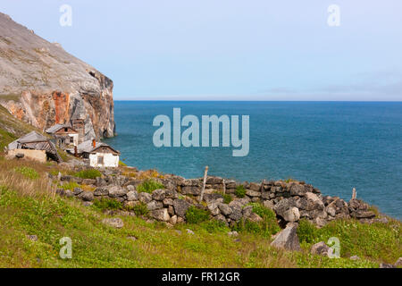 Decantatore della vecchia casa, Capo Dezhnev, la maggior parte orientale dell Eurasia, Estremo Oriente Russo Foto Stock