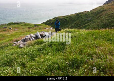 Old Settlers' house, Capo Dezhnev, la maggior parte orientale dell Eurasia, Estremo Oriente Russo Foto Stock