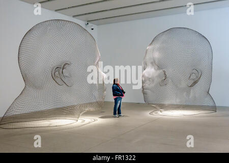 Tampa Florida,Waterfront Arts District,Tampa Museum of Art,Interior Inside,artwork,scultoree,Jaume Plensa,Human Landscape,FL160211020 Foto Stock
