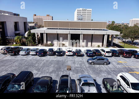 Tampa Florida, parcheggio sul tetto, auto, parcheggiato, pubblico, skyline città città, edifici, visitatori viaggio viaggio turistico tour punti di riferimento turistico cu Foto Stock