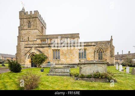 Chiesa di San Lorenzo Bourton sulla collina di Gloucester Regno Unito Inghilterra Foto Stock