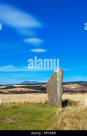 In piedi sulla pietra Machrie Moor, Isle of Arran, North Ayrshire, in Scozia UK Foto Stock