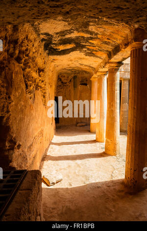 Parco archeologico di Tombe dei Re a Paphos, Cipro. Foto Stock