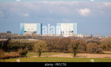 Somerset, Regno Unito - 28 Febbraio 2016: Hinkley Point Centrale Nucleare Somerset, Regno Unito. Solo uso editoriale Foto Stock