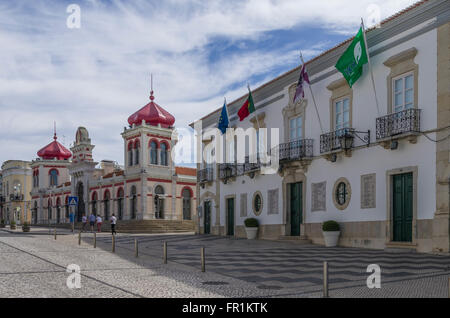 Mercato, Loule, Algarve, a sud del Portogallo, Europa centro città, portoghese, luogo turistico, turismo, orizzontale, all'aperto, fuori Foto Stock