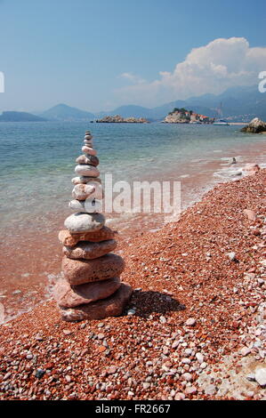 Superbo panorama pittoresco della spiaggia adriatica in Montenegro Foto Stock