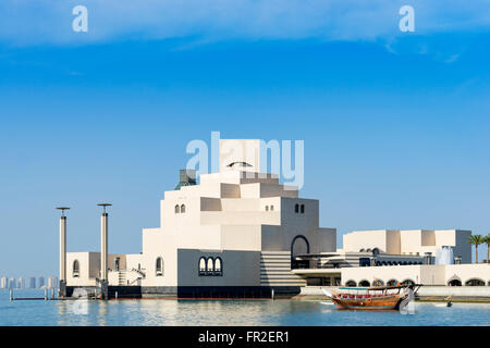 Vista del Museo di Arte Islamica di Doha in Qatar. Architetto im pei Foto Stock