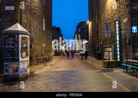 Angolo di Castle Street e Rose Street di Edimburgo, Scozia, Regno Unito Foto Stock