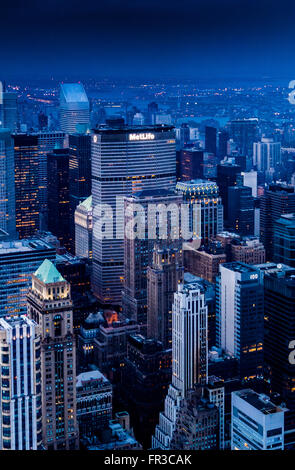 Vista verso Upper Manhattan dall' Empire State Building di New York City, Stati Uniti d'America. Foto Stock