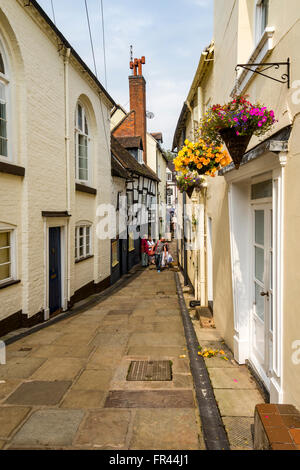 Il castello di stretta terrazza, Bridgnorth, Shropshire, Inghilterra, Regno Unito Foto Stock