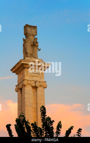 Monumento alla Costituzione del 1812 - Dettaglio, Cadiz, regione dell'Andalusia, Spagna, Europa Foto Stock