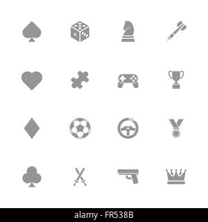 [JPEG] gray semplice piatto gioco icon set per il web, UI ed infografico e le applicazioni per dispositivi mobili Foto Stock