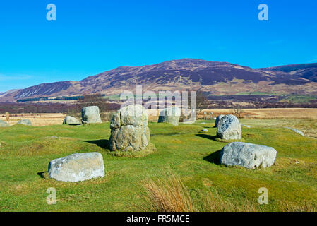 Pietre permanente su Machrie Moor, Isle of Arran, North Ayrshire, in Scozia UK Foto Stock