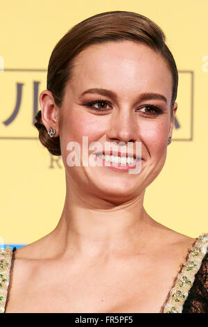 Tokyo, Giappone. Xxi marzo, 2016. Actrice americano Brie Larson assiste il giapponese premiere per il film Camera su Marzo 21, 2016, Tokyo, Giappone. Brie Larson ha vinto il premio Oscar per la migliore attrice in un ruolo di primo piano per il suo ruolo in camera. Il film è stato inoltre nominato Best Motion Picture, miglior risultato nel dirigere e migliore sceneggiatura adattata. Camera Giapponese colpisce i teatri di Marzo 18. Credito: Rodrigo Reyes Marin/AFLO/Alamy Live News Foto Stock