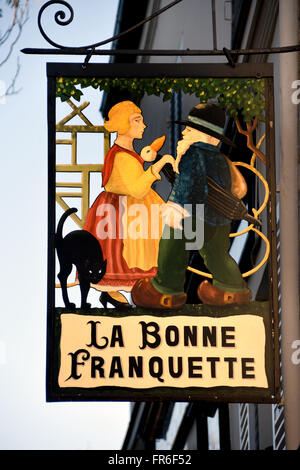 Il ristorante La Bonne Franquette Parigi Francia francese ( Montmartre, era qui il punto di incontro di artisti Pissarro, Sisley, Cézanne, Toulouse Lautrec, Renoir, Monet, Zola et Vincent Van Gogh ) Foto Stock