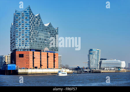 Elbphilharmonie, Elbe Philharmonic Hall, ad Amburgo, Germania Foto Stock