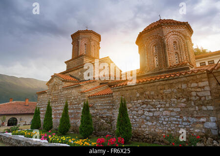 Repubblica di Macedonia, Ohrid, classificato come patrimonio mondiale dall UNESCO sito, il monastero di San Naum Foto Stock