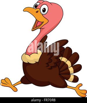 Carino la Turchia in esecuzione Illustrazione Vettoriale