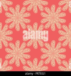 Doodle Stampa tessuto senza cuciture Tile Illustrazione Vettoriale