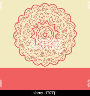 Red Doodle simmetria Design Mandala Illustrazione Vettoriale