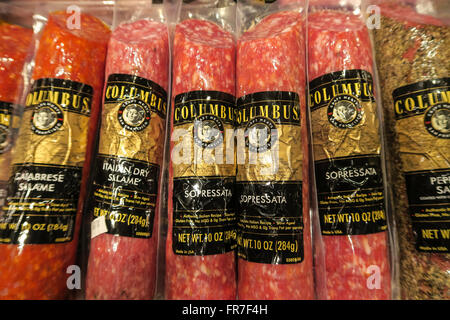 Salame , Grand Central Market, NYC, Grand Central Market, NYC Foto Stock